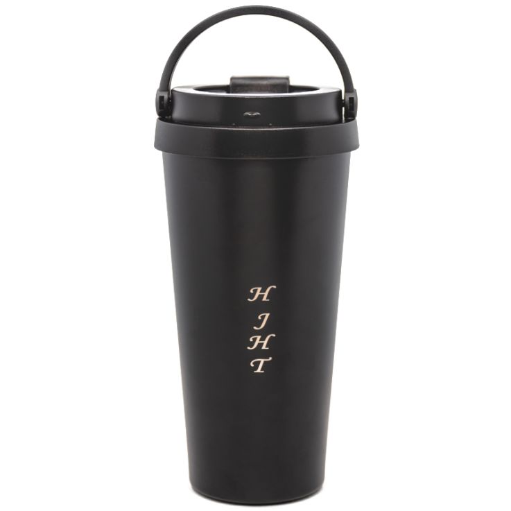 09_17 Oz. Laser Engraved Travel Coffee Tumblers With Handle - Stainless Steel