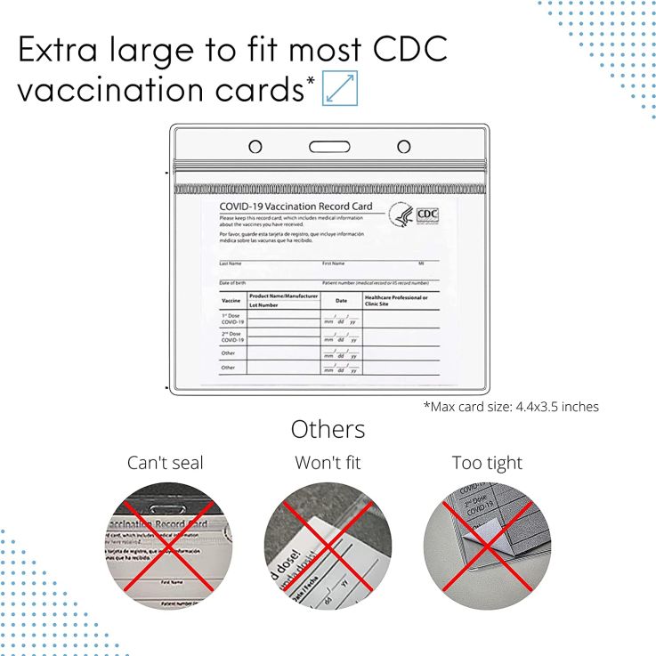 4.5 x 3.5 Inch Multi-Purpose Vaccination Record Card Holders - Vaccine Card