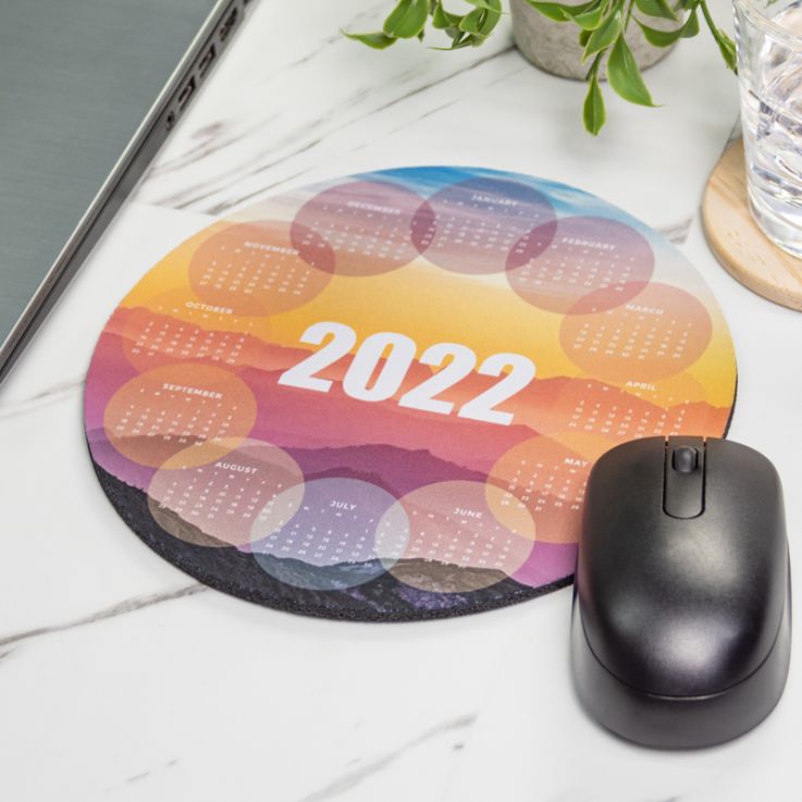 01Full Color 2022 Calendar Circle Mouse Pads - Calendar Custom Made