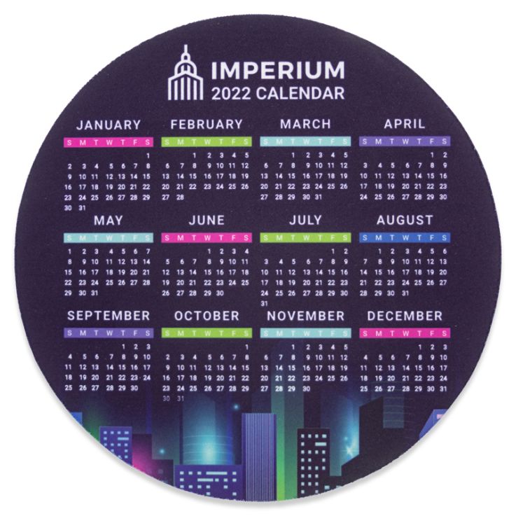 02Full Color 2022 Calendar Circle Mouse Pads - Calendar