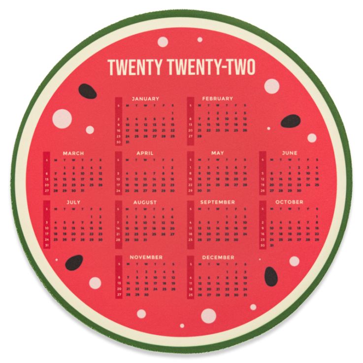02Full Color 2022 Calendar Circle Mouse Pads - Imprint Mouse Pads