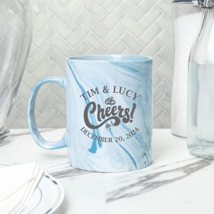 11oz Marble Coffee Mugs - Blue - Cup
