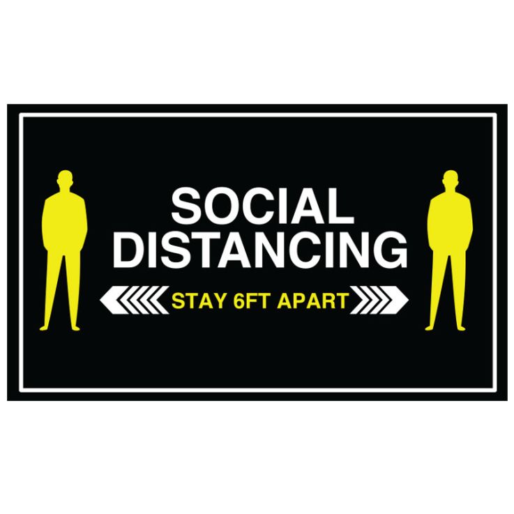 Stay Apart Rectangle Social Distancing Stickers - 6 Ft Social Distancing