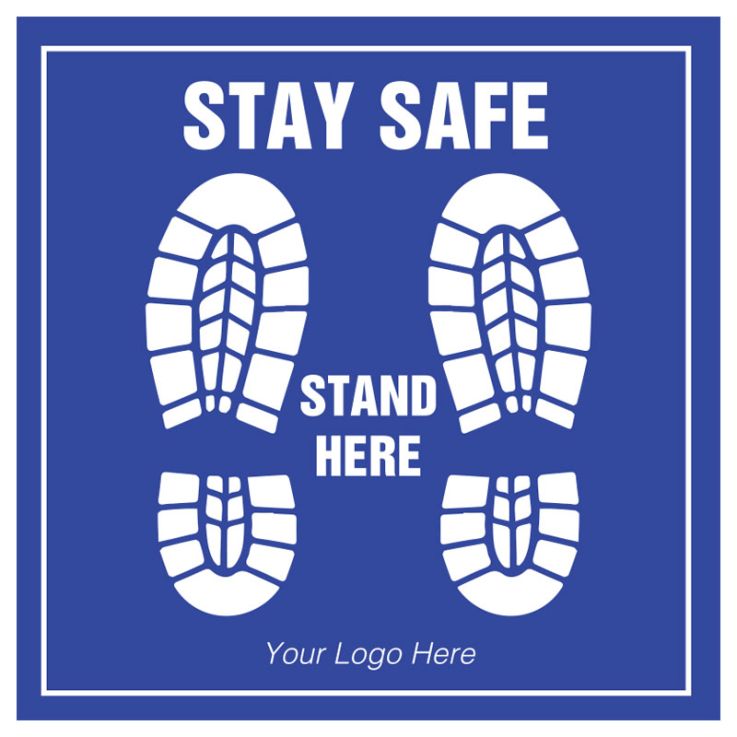 Stay Safe Social Distancing Square Floor Decals - 