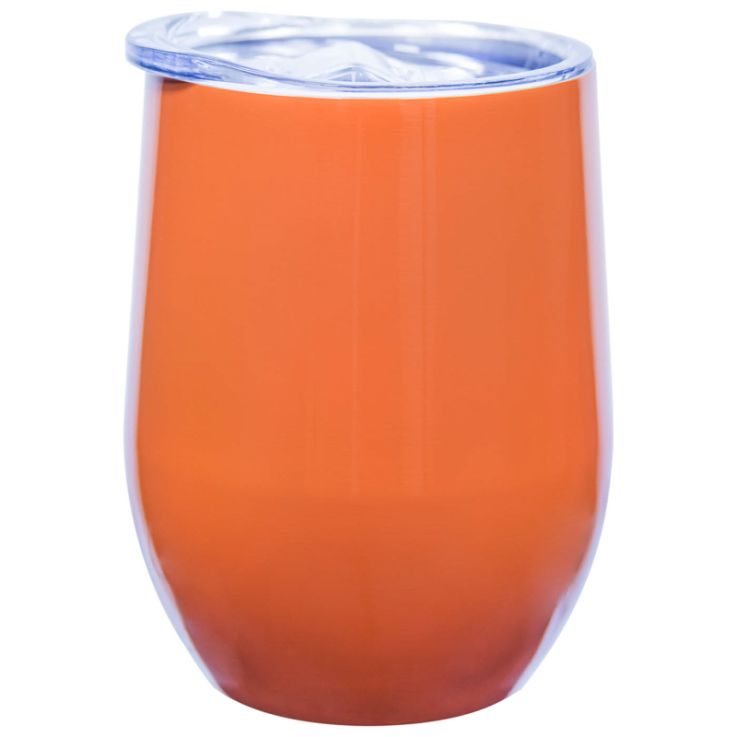 12 Oz. Laser Engraved Stainless Steel Wine Tumblers Orange Blank - Drinkware
