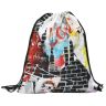 Black Drawstring Bag with Full Imprint Color - Sports Bag