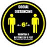 Distance Of 6ft Round Social Distancing Stickers - 6ft Apart