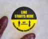 Line Starts Here Round Social Distancing Stickers - 6 Ft Social Distancing