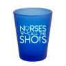1.75 Oz Frosted Light Blue Shot Glass with Mint Imprint Color - Barware