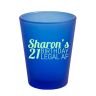 1.75 Oz Frosted Blue Shot Glass with Mint Imprint Color - Shot Glass