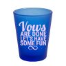 1.75 Oz Frosted Blue Shot Glass with Pink Imprint Color - Barwares