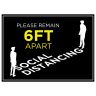 Remain 6ft Apart Social Distancing Stickers - 6 Feet Social Distance