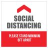 Social Distancing Stay Safe Square Floor Decals - 