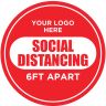 Social Distancing Round Floor Graphic Stickers - 