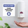 Hand Sanitizing Station Stickers - 6 Ft Social Distancing