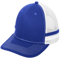 Port Authority Two-Stripe Snapback Trucker Cap.