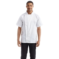 Artisan Collection By Reprime Unisex Zip-Close Short Sleeve Chef's Coat