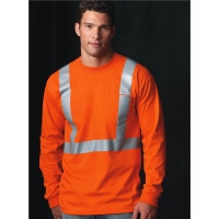 Bayside Unisex USA-Made High Visibility Long Sleeve Pocket T-Shirt - 3781