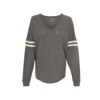 Boxercraft Women&rsquo;s Slub Jersey Varsitee V-Neck Long Sleeve T-Shirt - T17