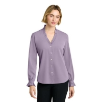 Brooks Brothers Women's Long Sleeve Ruffle Collar Blouse