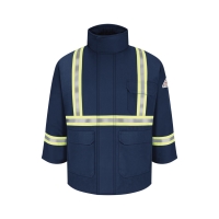 Bulwark Men's Long Deluxe Parka With Reflective Trim - EXCEL FR&reg; ComforTouch - JLPCL