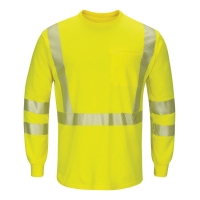 Bulwark Men's Tall Hi-Visibility Lightweight Long Sleeve T-Shirt - SMK8T