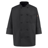Chef Designs Black Knot Button Chef Coat - 0427
