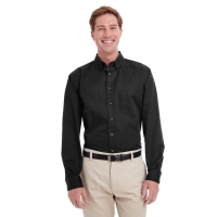 Harriton Men's Tall Foundation 100% Cotton Long-Sleeve Twill Shirt With Teflon&trade;