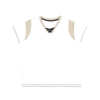 LAT Women's Curvy Lace Up Fine Jersey Tee - 3833
