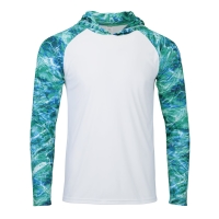 Paragon Men's Biloxi Performance Colorblocked Hooded Long Sleeve T-Shirt - 241