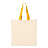 Q-Tees Economical Tote With Contrast-Color Handles - QTB6000