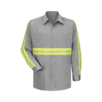 Red Kap Men's Enhanced Visibility Long Sleeve Cotton Work Shirt - SC30E