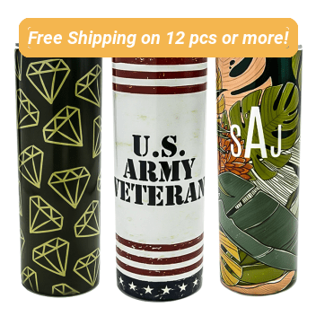 20 Oz. Custom Printed Skinny Stainless Steel Tumblers