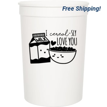 Happy Valentine's Day Cereal -sly Love You 16oz Stadium Cups Style 101081