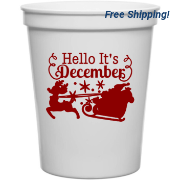 Holiday December Hello Its 16oz Stadium Cups Style 127673