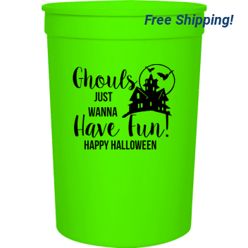 Halloween Ghouls Justwanna Have Fun Happy 16oz Stadium Cups Style 124477