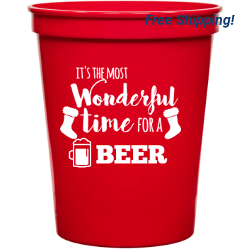 Holiday Its The Most Wonderful Time For Beer 16oz Stadium Cups Style 127386