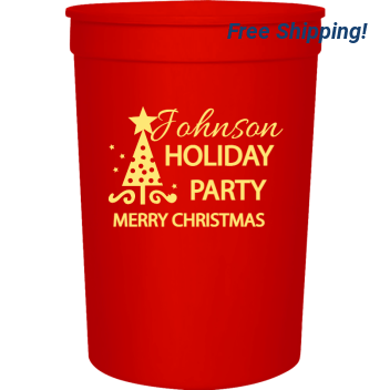 Holiday Johnson Party Merry Christmas 16oz Stadium Cups Style 126820