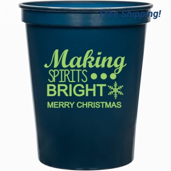 Holiday Making Bright Merry Christmas Spirits 16oz Stadium Cups Style 127326