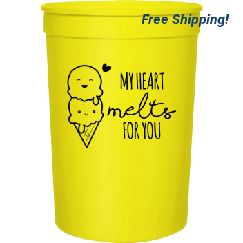 Happy Valentine's Day My Heart For You Melts 16oz Stadium Cups Style 101071