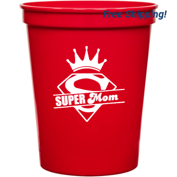 Holidays & Special Events Super Mom 16oz Stadium Cups Style 133731