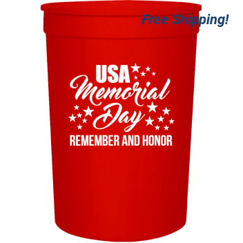 Memorial Day Usa Remember And Honor 16oz Stadium Cups Style 106422