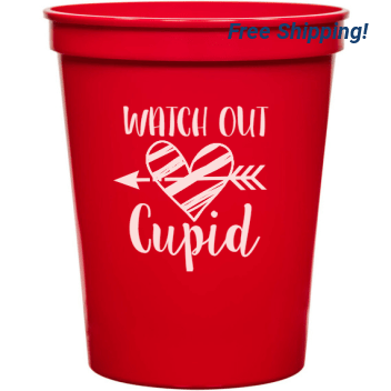 Holiday Watch Out Cupid 16oz Stadium Cups Style 128187