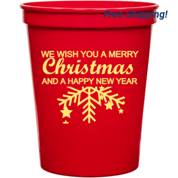 Holiday We Wish You Merry Christmas And Happy New Year 16oz Stadium Cups Style 127398