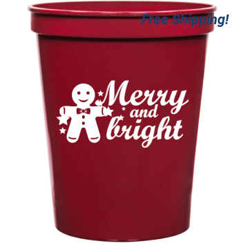 Holiday Merry And Bright 16oz Stadium Cups Style 127676