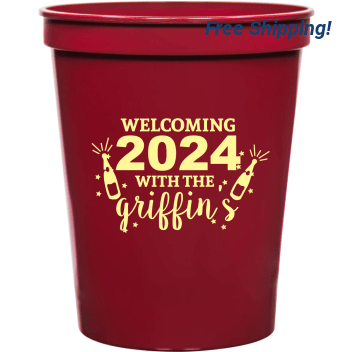 Holiday Welcoming 2024 With The Griffins 16oz Stadium Cups Style 126814