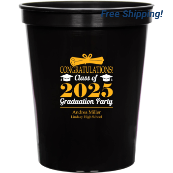 Congratulations Class Of 2025 Graduation Party 16oz Stadium Cups Style 172160