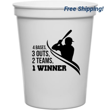 Sports 4 Bases 3 Outs 2 Teams 1 Winner 16oz Stadium Cups Style 140124