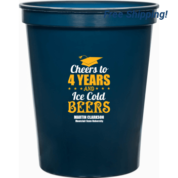 Cheers To 4 Hers Andice Cold Beers Years 16oz Stadium Cups Style 172714