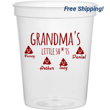 Holidays & Special Events Grandmas Little Shts Nancy Lucy Daniel Arthur 16oz Stadium Cups Style 133809